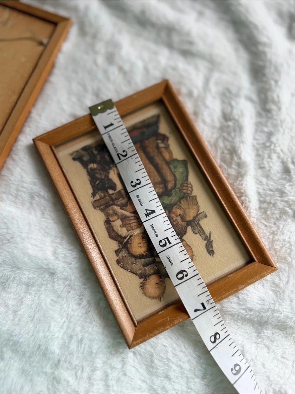 Vintage-Style Hummel art prints Wall Art Pair in Light Brown Frames